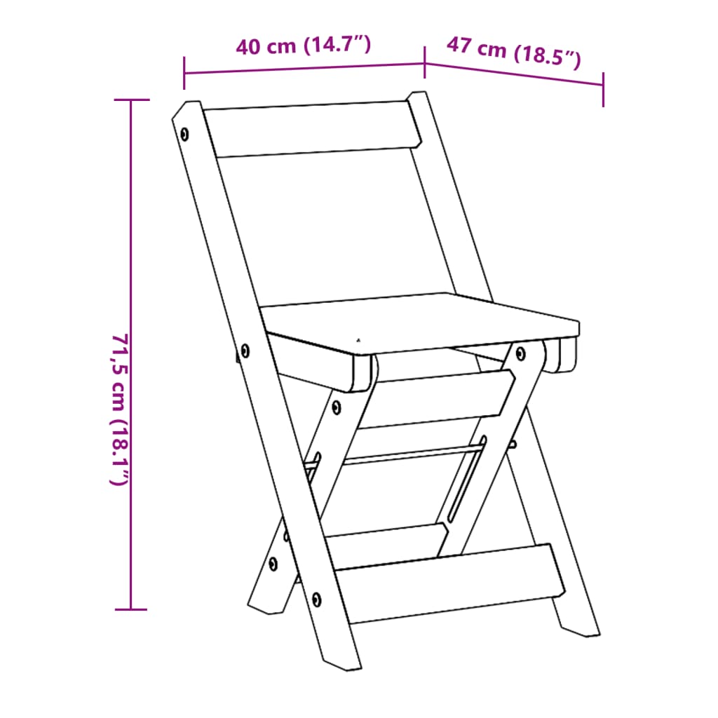 vidaXL Esszimmerstühle Klappbar 4 Stk. Corona Wachsbraun Massivholz