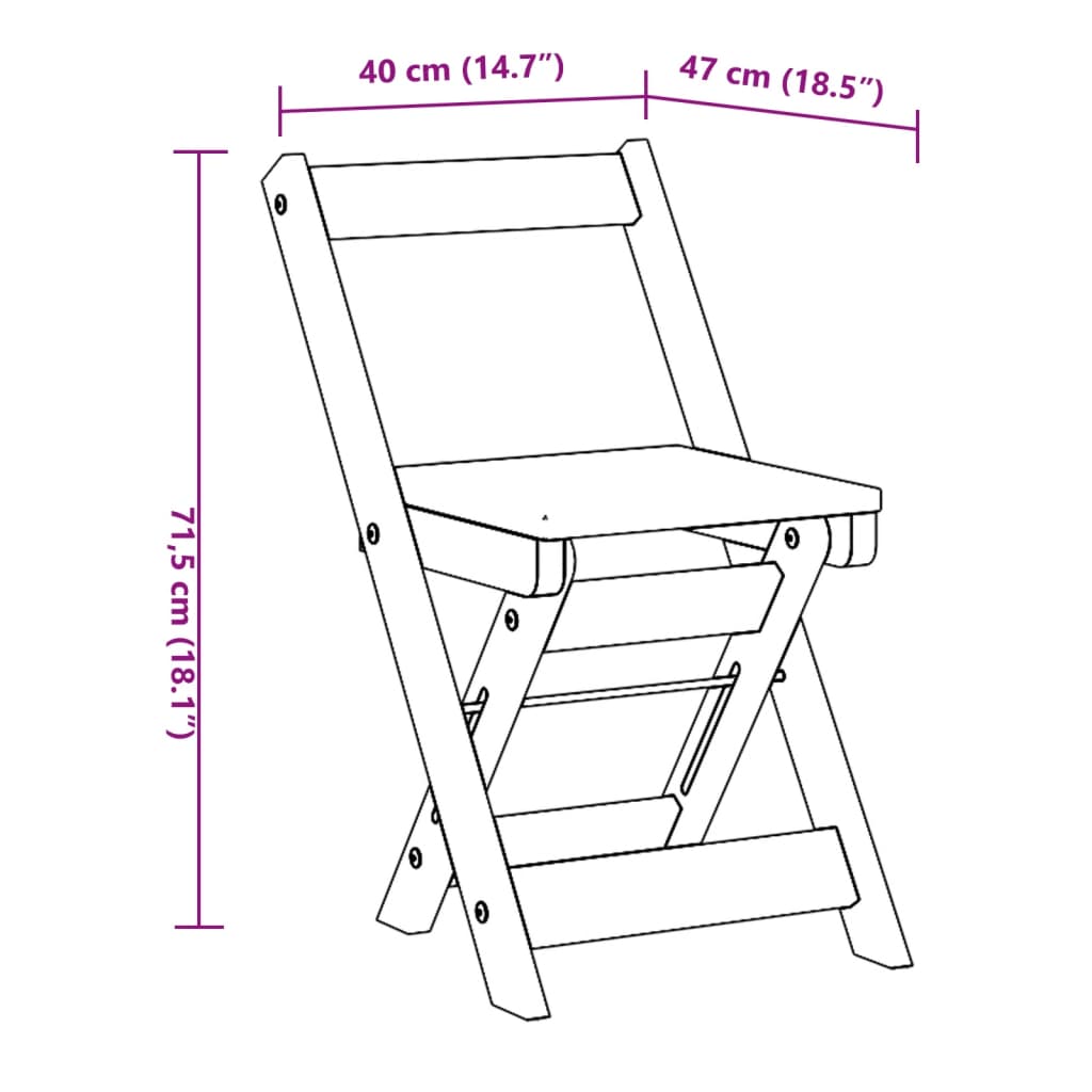 vidaXL Esszimmerstühle Klappbar 4 Stk. Corona Weiß Massivholz Kiefer