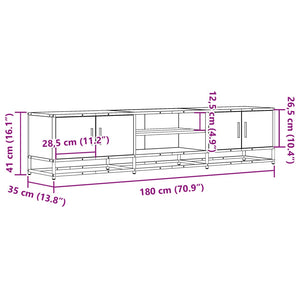 vidaXL TV-Schrank Schwarz 180x35x41 cm Holzwerkstoff