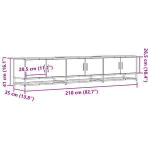 vidaXL TV-Schrank Schwarz 210x35x41 cm Holzwerkstoff