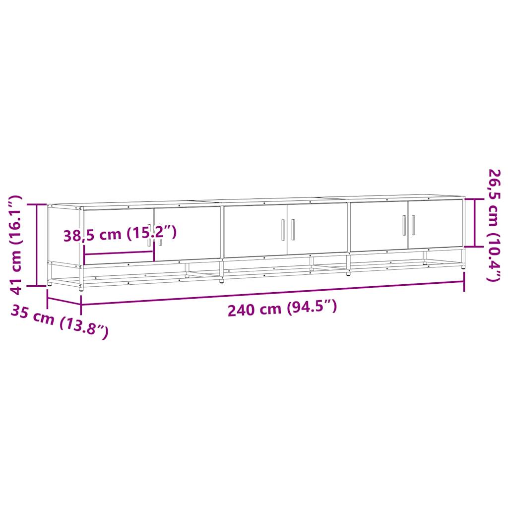 vidaXL TV-Schrank Grau Sonoma 240x35x41 cm Holzwerkstoff