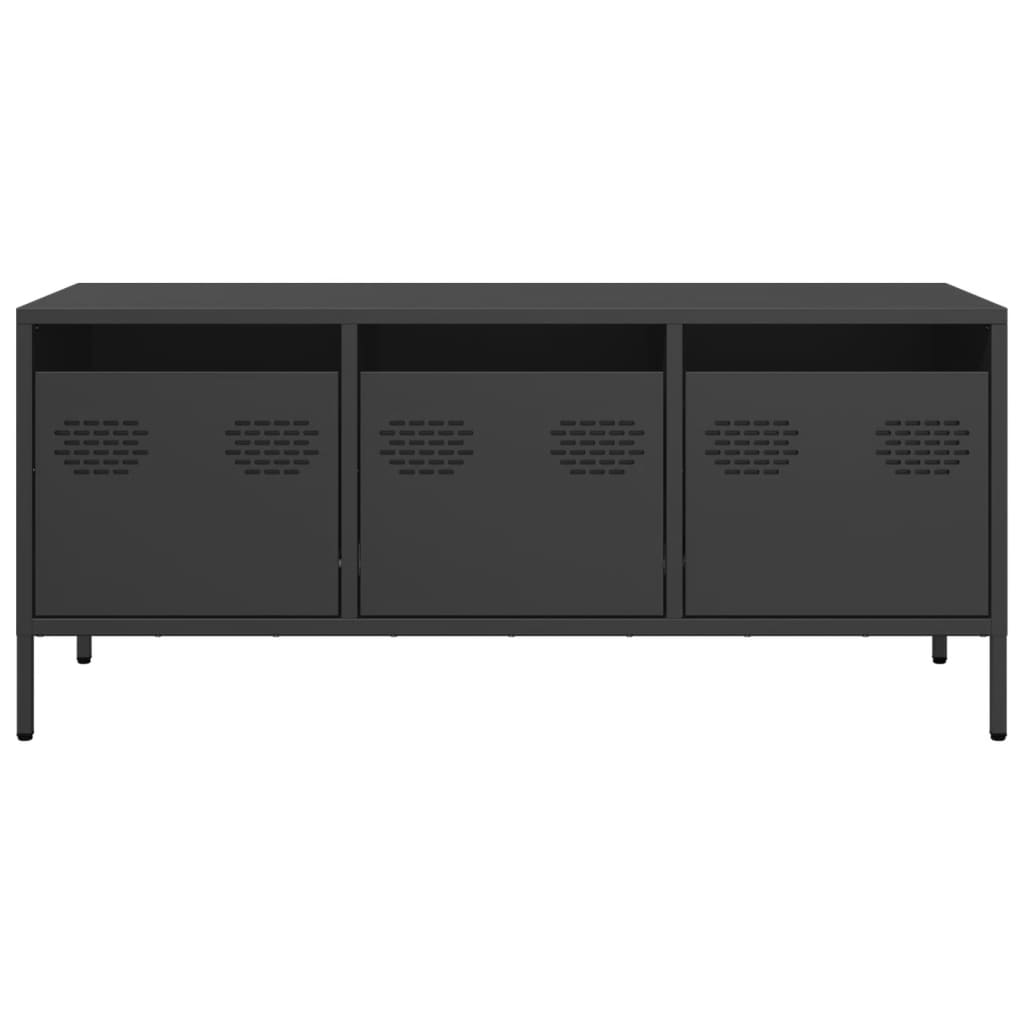 vidaXL TV-Schrank Schwarz 101,5x39x43,5 cm Kaltgewalzter Stahl