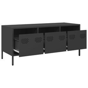 vidaXL TV-Schrank Schwarz 101,5x39x43,5 cm Kaltgewalzter Stahl