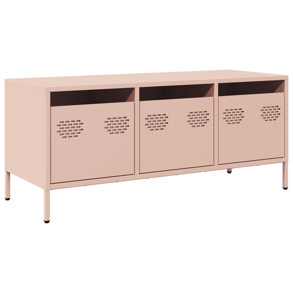 vidaXL TV-Schrank Rosa 101,5x39x43,5 cm Kaltgewalzter Stahl