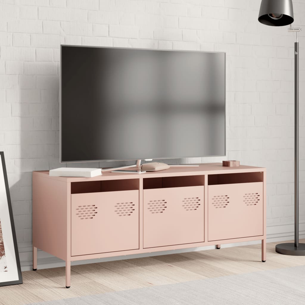 vidaXL TV-Schrank Rosa 101,5x39x43,5 cm Kaltgewalzter Stahl