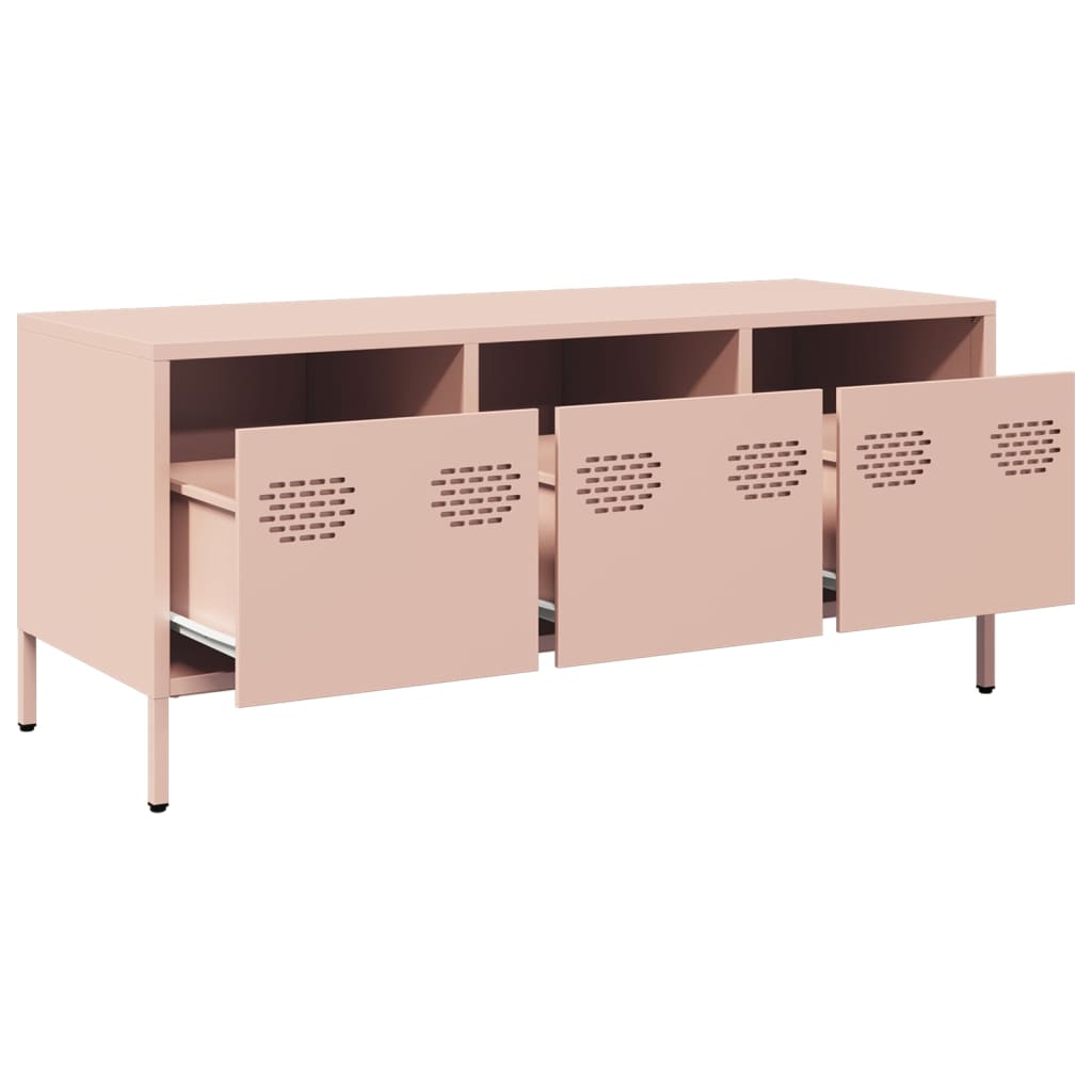 vidaXL TV-Schrank Rosa 101,5x39x43,5 cm Kaltgewalzter Stahl