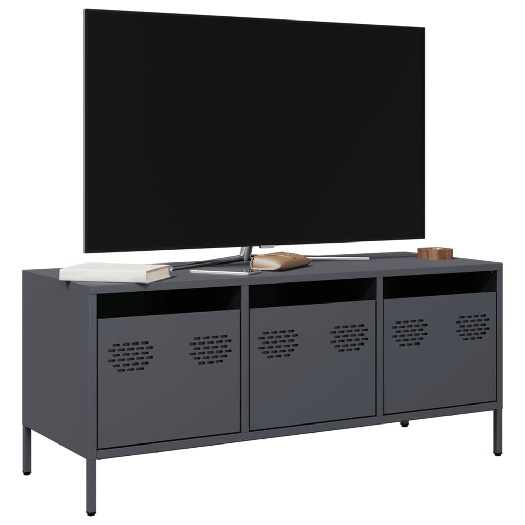 vidaXL TV-Schrank Anthrazit 101,5x39x43,5 cm Kaltgewalzter Stahl