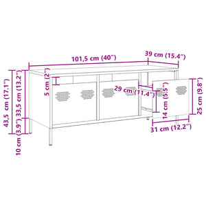 vidaXL TV-Schrank Senfgelb 101,5x39x43,5 cm Kaltgewalzter Stahl