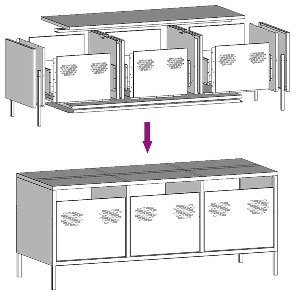 vidaXL TV-Schrank Senfgelb 101,5x39x43,5 cm Kaltgewalzter Stahl