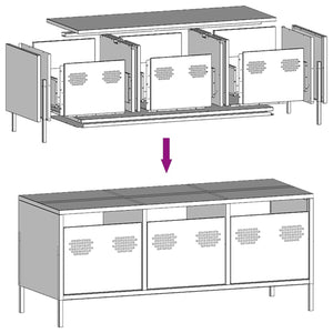 vidaXL TV-Schrank Senfgelb 101,5x39x43,5 cm Kaltgewalzter Stahl