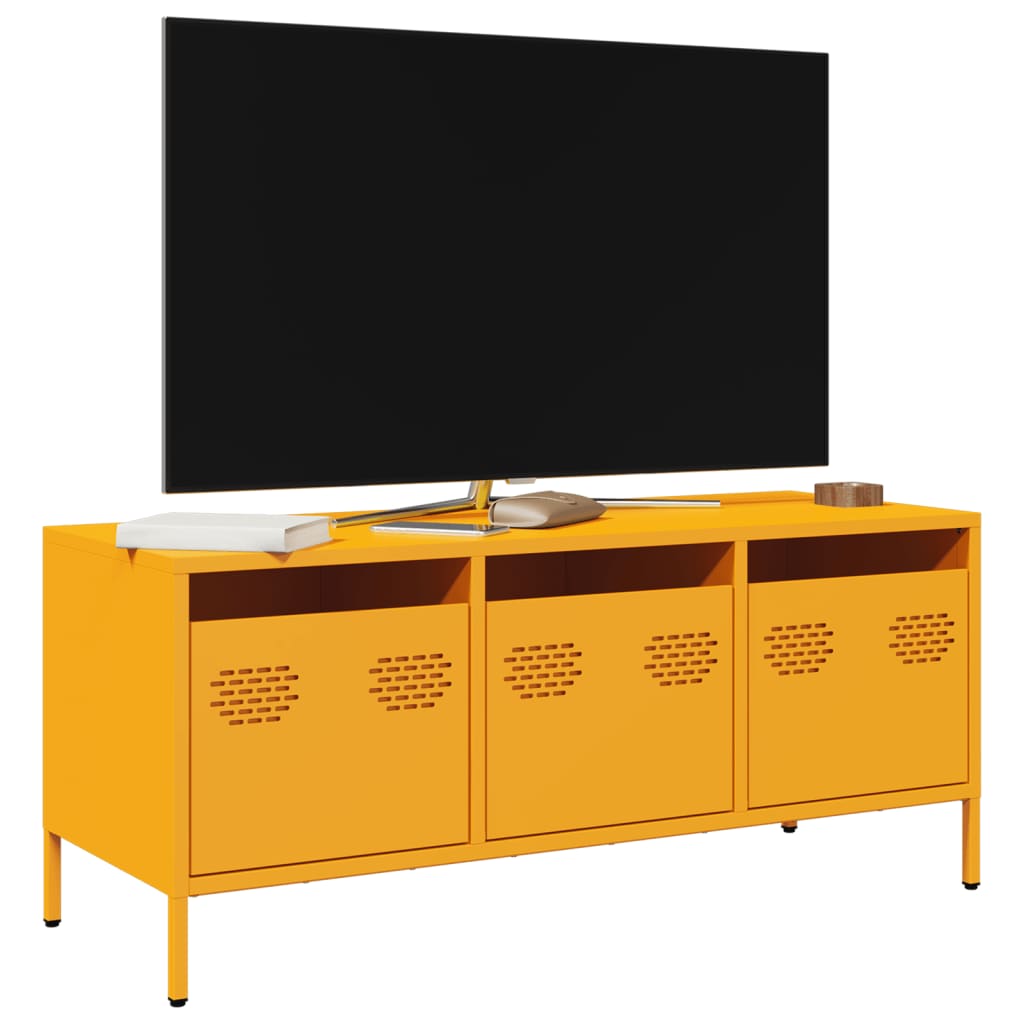 vidaXL TV-Schrank Senfgelb 101,5x39x43,5 cm Kaltgewalzter Stahl