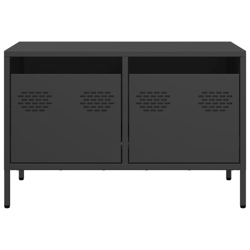 vidaXL TV-Schrank Schwarz 68x39x43,5 cm Kaltgewalzter Stahl