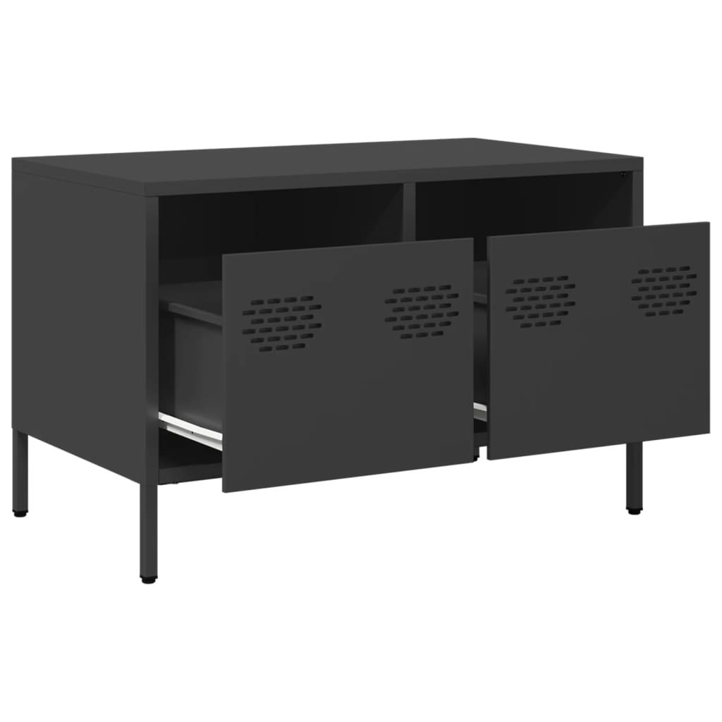 vidaXL TV-Schrank Schwarz 68x39x43,5 cm Kaltgewalzter Stahl