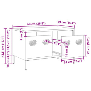 vidaXL TV-Schrank Senfgelb 68x39x43,5 cm Kaltgewalzter Stahl