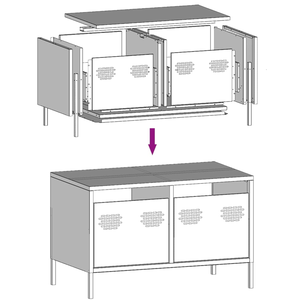 vidaXL TV-Schrank Senfgelb 68x39x43,5 cm Kaltgewalzter Stahl