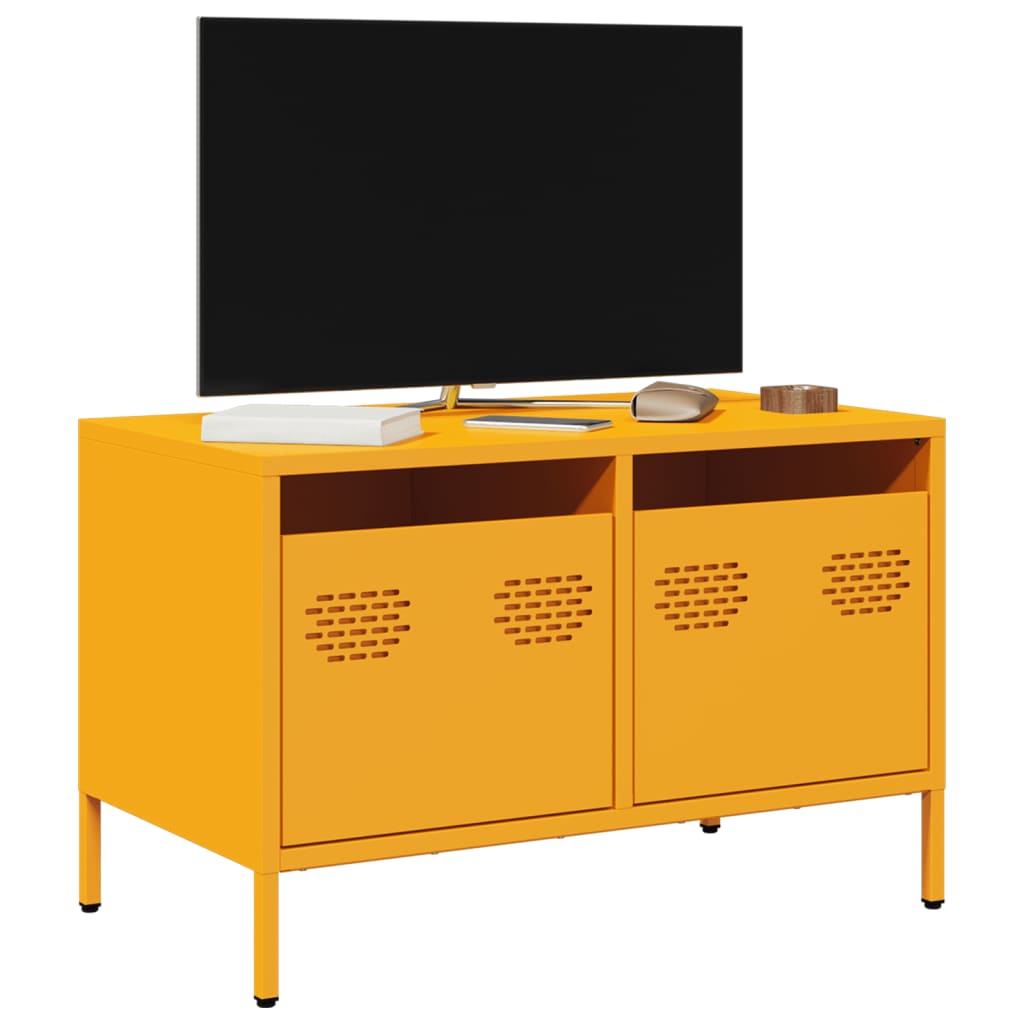 vidaXL TV-Schrank Senfgelb 68x39x43,5 cm Kaltgewalzter Stahl