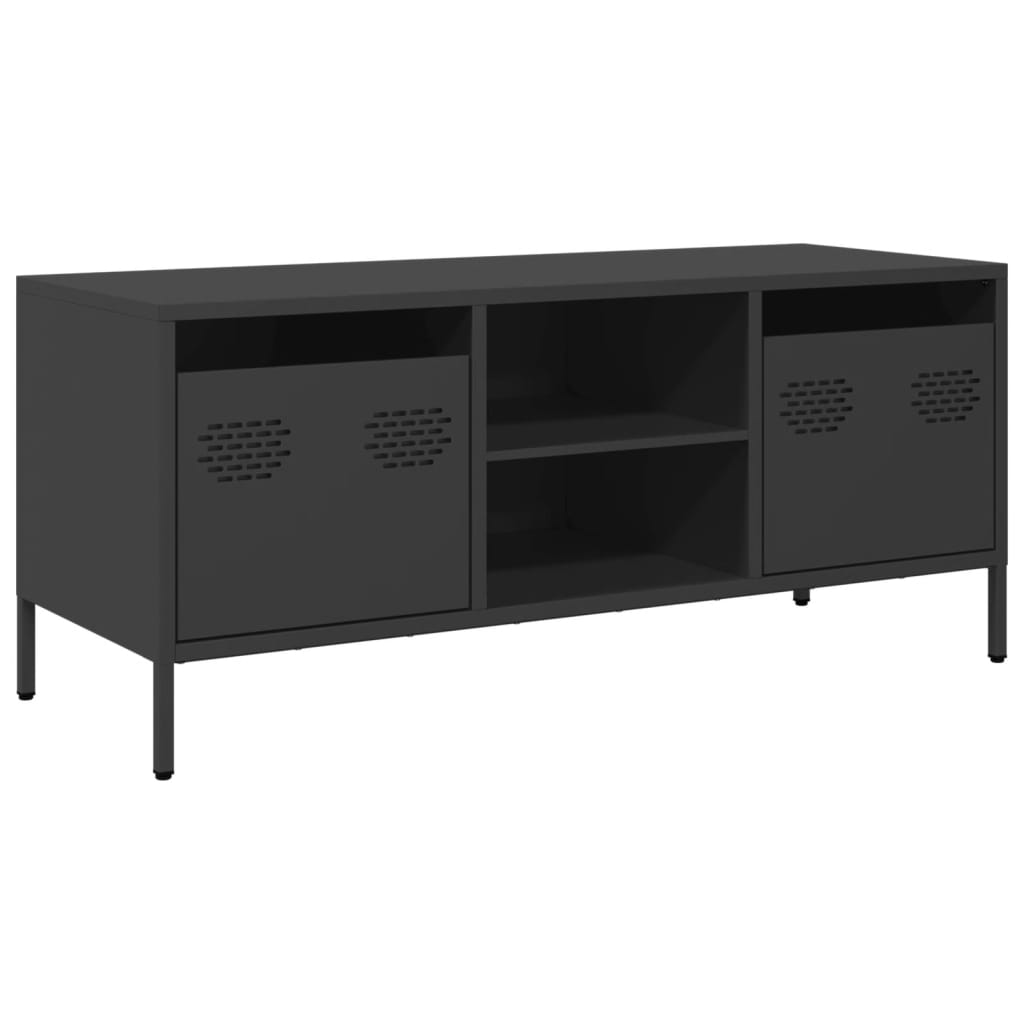 vidaXL TV-Schrank Schwarz 101,5x39x43,5 cm Kaltgewalzter Stahl