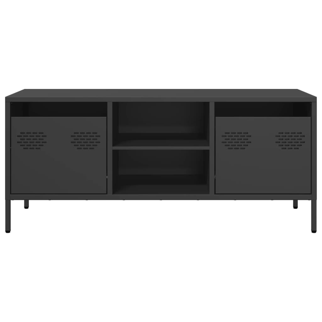 vidaXL TV-Schrank Schwarz 101,5x39x43,5 cm Kaltgewalzter Stahl