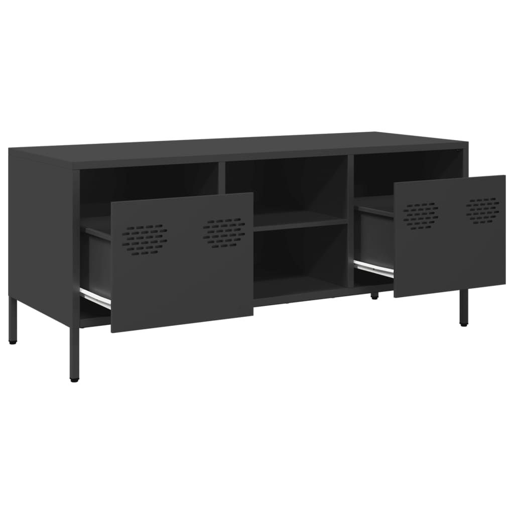 vidaXL TV-Schrank Schwarz 101,5x39x43,5 cm Kaltgewalzter Stahl