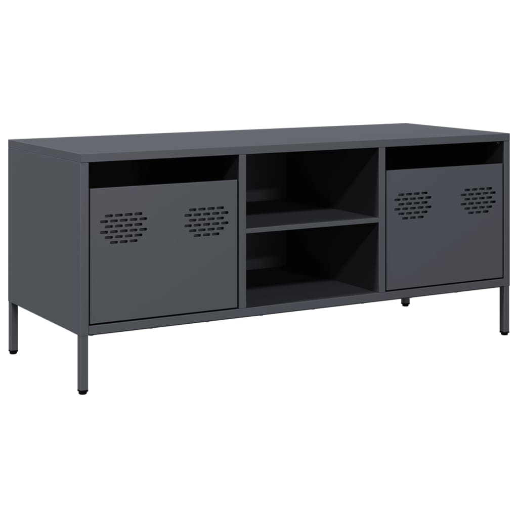 vidaXL TV-Schrank Anthrazit 101,5x39x43,5 cm Kaltgewalzter Stahl