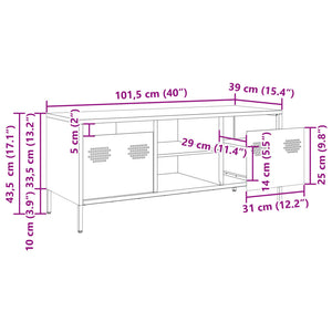 vidaXL TV-Schrank Senfgelb 101,5x39x43,5 cm Kaltgewalzter Stahl