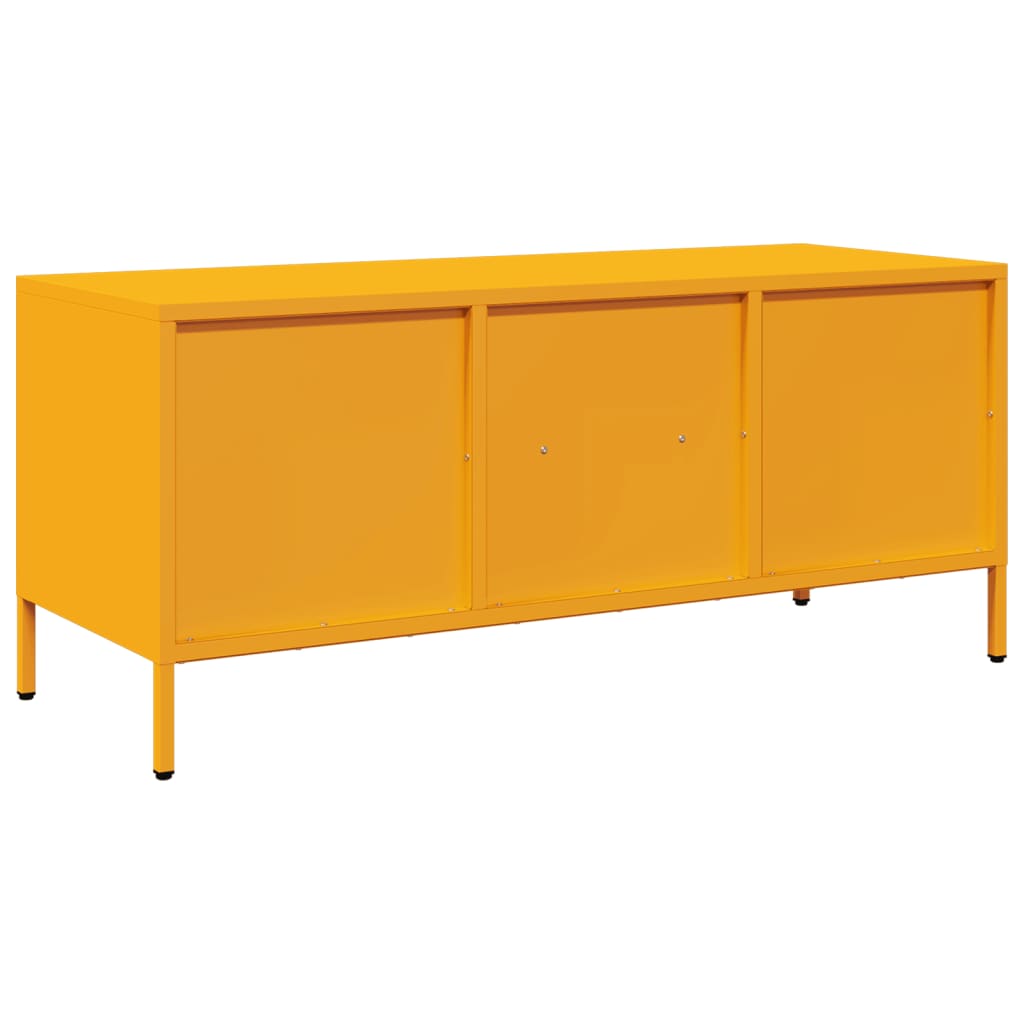 vidaXL TV-Schrank Senfgelb 101,5x39x43,5 cm Kaltgewalzter Stahl