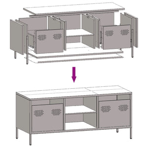 vidaXL TV-Schrank Senfgelb 101,5x39x43,5 cm Kaltgewalzter Stahl