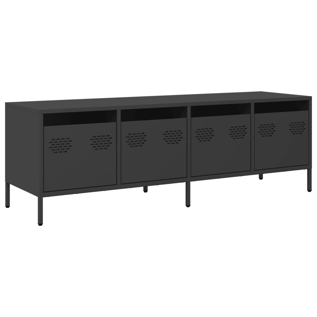 vidaXL TV-Schrank Schwarz 135x39x43,5 cm Kaltgewalzter Stahl