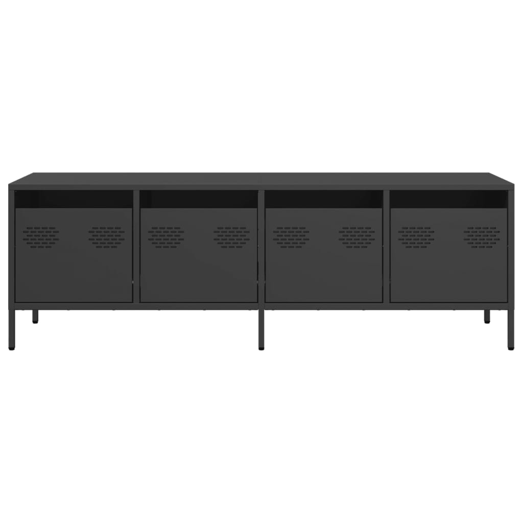 vidaXL TV-Schrank Schwarz 135x39x43,5 cm Kaltgewalzter Stahl