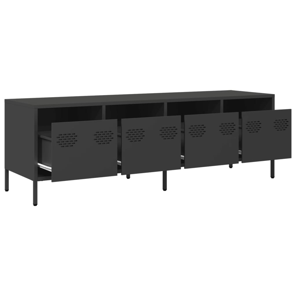 vidaXL TV-Schrank Schwarz 135x39x43,5 cm Kaltgewalzter Stahl