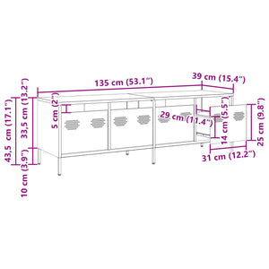 vidaXL TV-Schrank Anthrazit 135x39x43,5 cm Kaltgewalzter Stahl