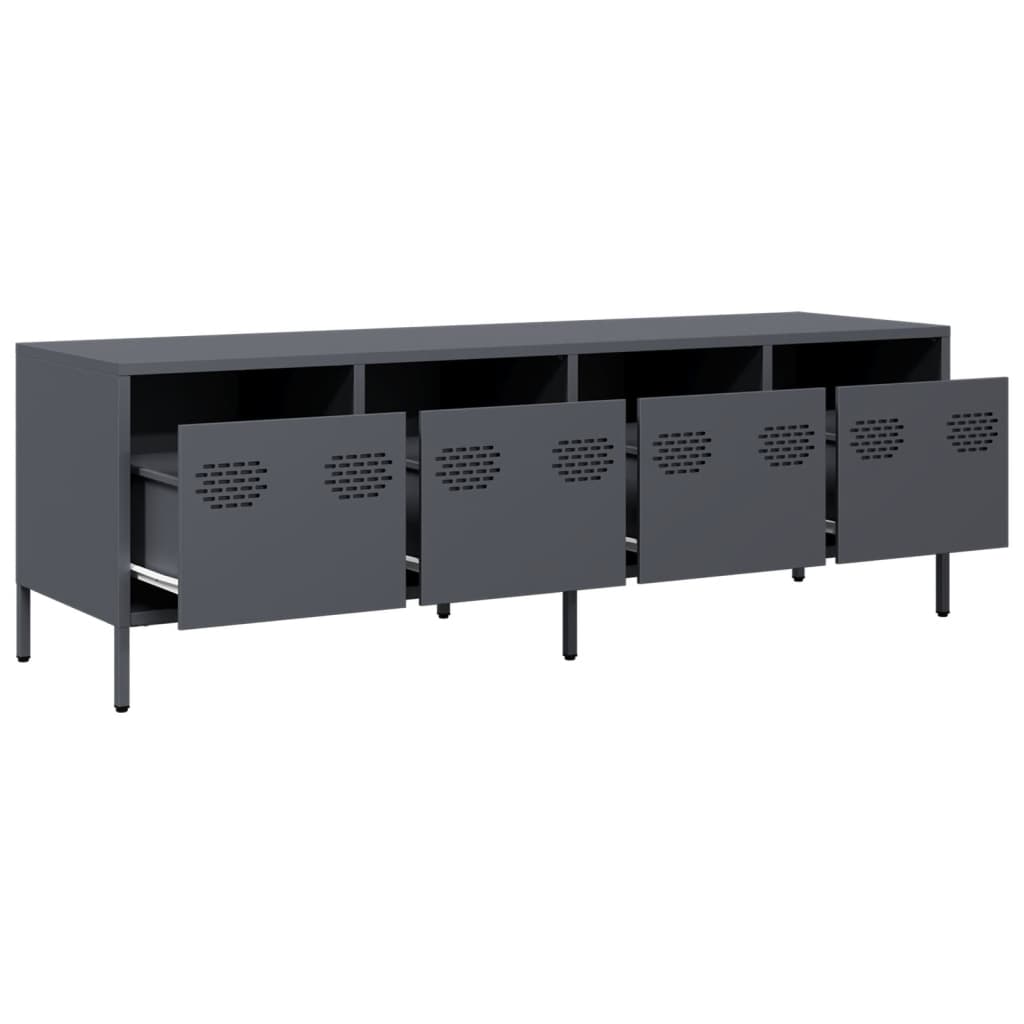 vidaXL TV-Schrank Anthrazit 135x39x43,5 cm Kaltgewalzter Stahl