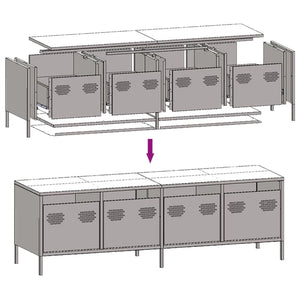 vidaXL TV-Schrank Anthrazit 135x39x43,5 cm Kaltgewalzter Stahl