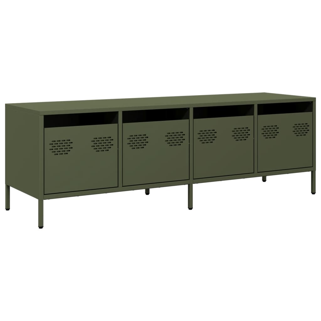 vidaXL TV-Schrank Olivgrün 135x39x43,5 cm Kaltgewalzter Stahl