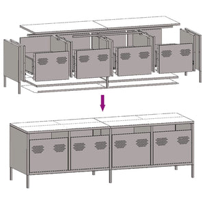 vidaXL TV-Schrank Olivgrün 135x39x43,5 cm Kaltgewalzter Stahl