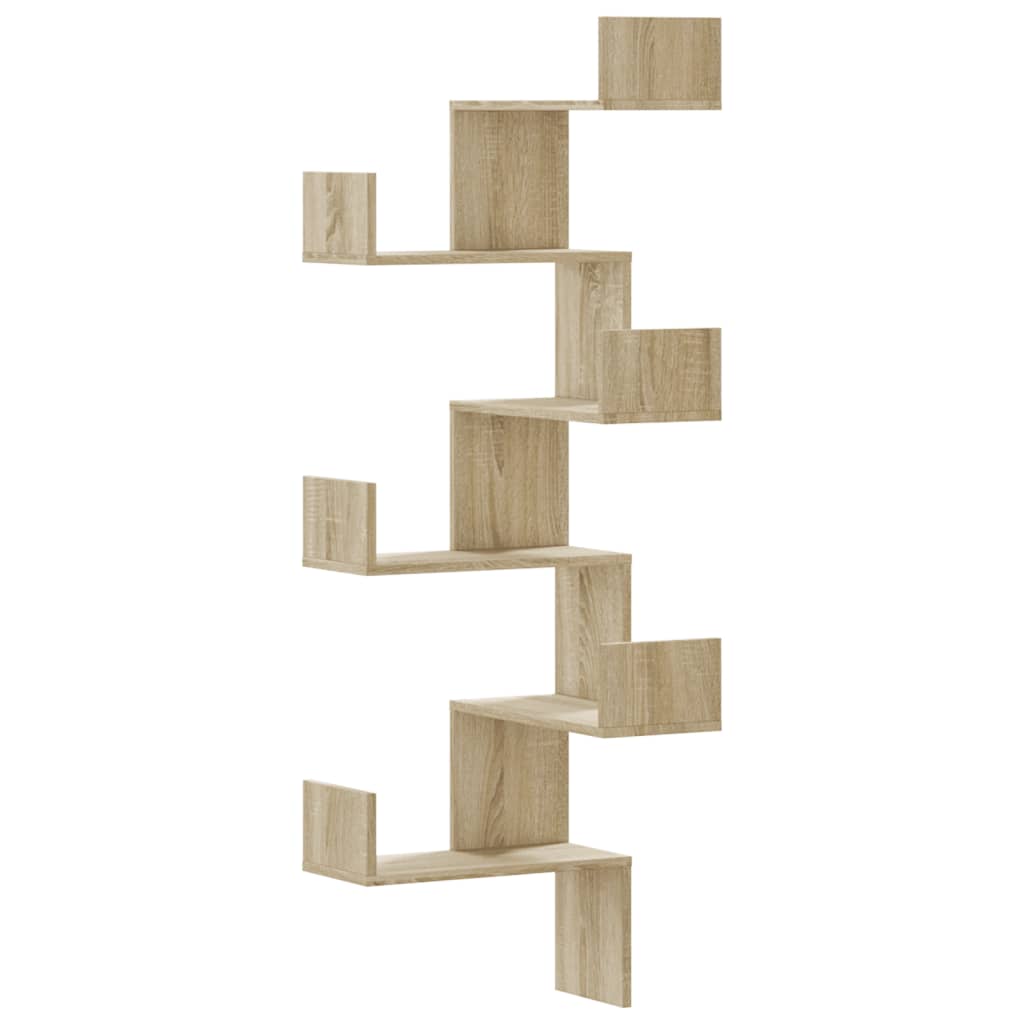 Wand-Eckregal Sonoma-Eiche 45x45x147 cm Holzwerkstoff Stilecasa