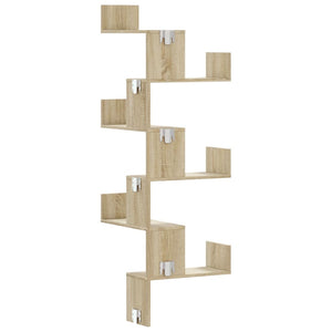 Wand-Eckregal Sonoma-Eiche 45x45x147 cm Holzwerkstoff Stilecasa