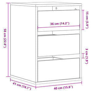 vidaXL Kommode Räuchereiche 40x41x58 cm Holzwerkstoff