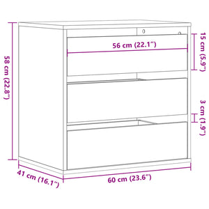 Kommode Schwarz 60x41x58 cm Holzwerkstoff Stilecasa