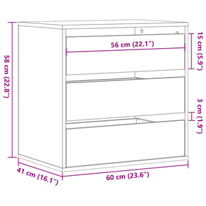 Kommode Braun Eichen-Optik 60x41x58 cm Holzwerkstoff