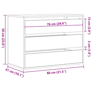 Kommode Schwarz 80x41x58 cm Holzwerkstoff