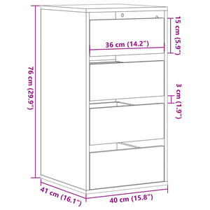 Kommode Weiß 40x41x76 cm Holzwerkstoff Stilecasa