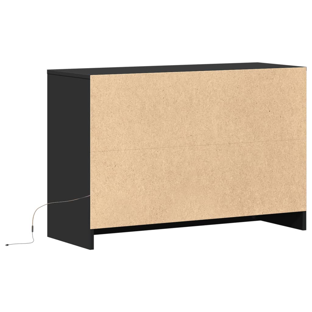 vidaXL TV-Schrank mit LED-Beleuchtung Schwarz 91x34x61cm Holzwerkstoff