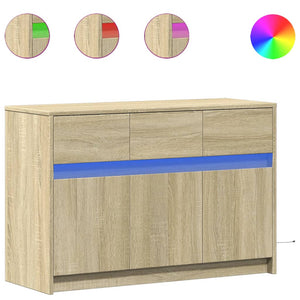 vidaXL TV-Schrank mit LED-Beleuchtung Sonoma-Eiche 91x34x61 cm