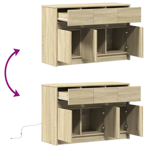 vidaXL TV-Schrank mit LED-Beleuchtung Sonoma-Eiche 91x34x61 cm