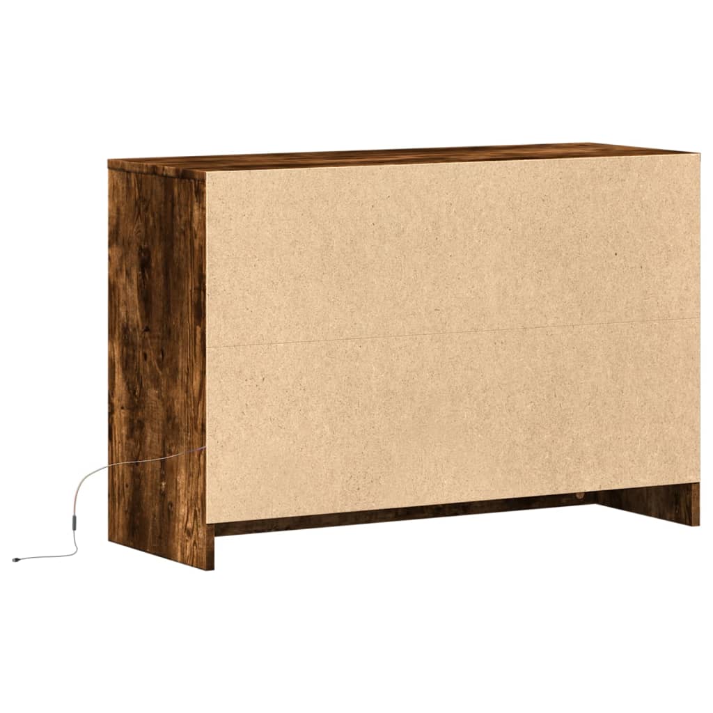 vidaXL TV-Schrank mit LED-Beleuchtung Räuchereiche 91x34x61 cm