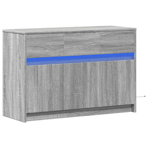 vidaXL TV-Schrank mit LED-Beleuchtung Grau Sonoma 91x34x61 cm