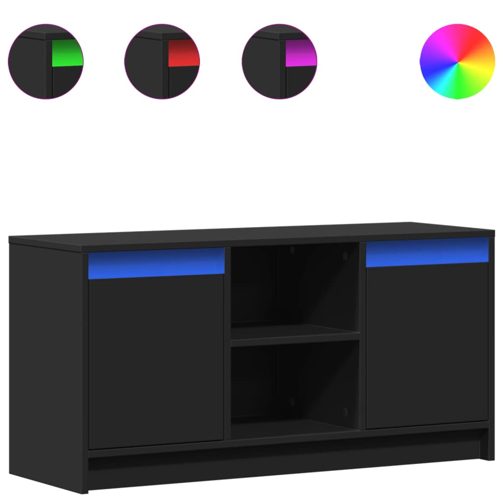 TV-Schrank mit LED-Beleuchtung Schwarz 100x34x50 cm VIDAXL