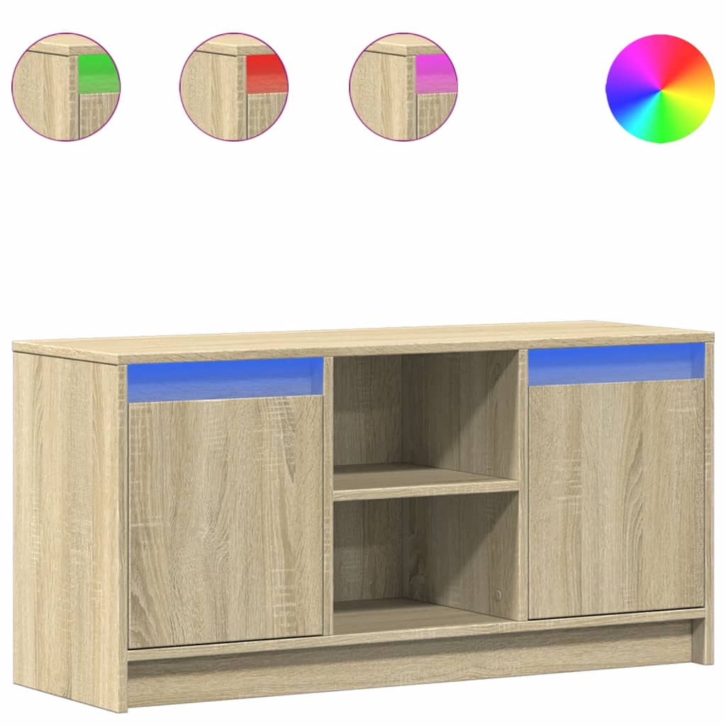 vidaXL TV-Schrank mit LED-Beleuchtung Sonoma-Eiche 100x34x50 cm