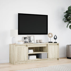 TV-Schrank mit LED-Beleuchtung Sonoma-Eiche 139,5x34x50 cm Stilecasa